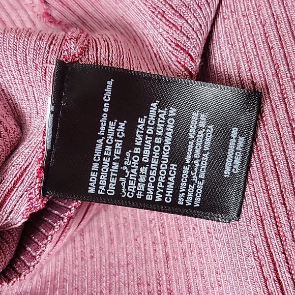 Bebe Dusty Pink Knit Dress Criss Cross Straps XLARGE - Picture 9 of 9